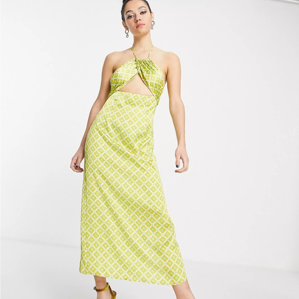 Top shop halter cut out dress